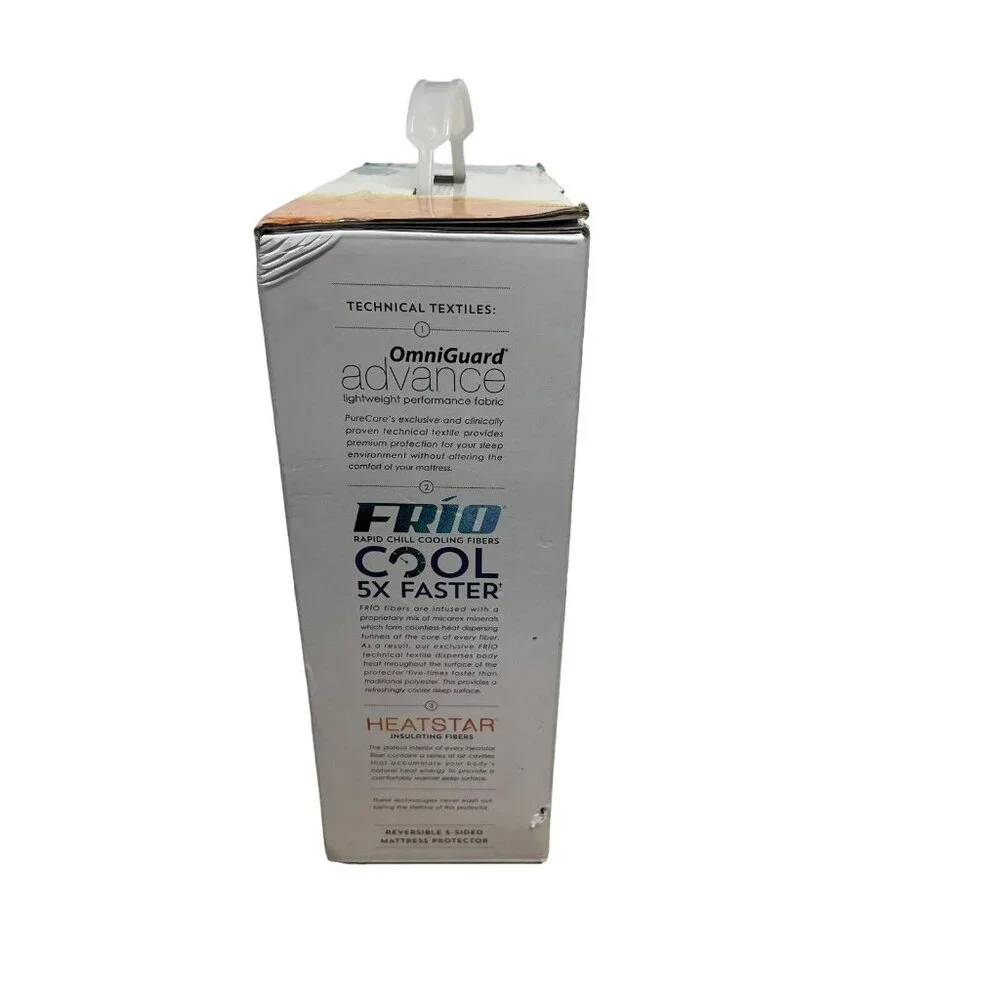 Purecare Reversatemp Cool Warm Temperature White Mattress Protector twin xl NEW